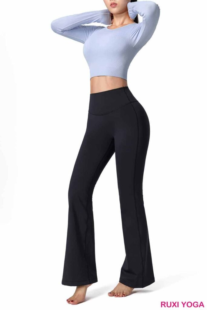 Leggings acampanados de algodón gris RUXI