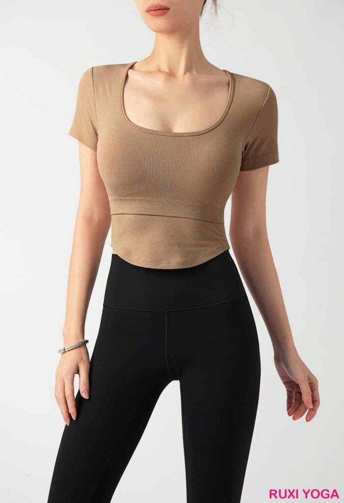 Leggings de yoga de color gris claro RUXI