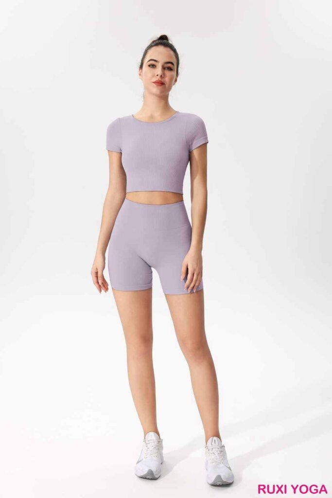 Pantalones de yoga de color gris jaspeado